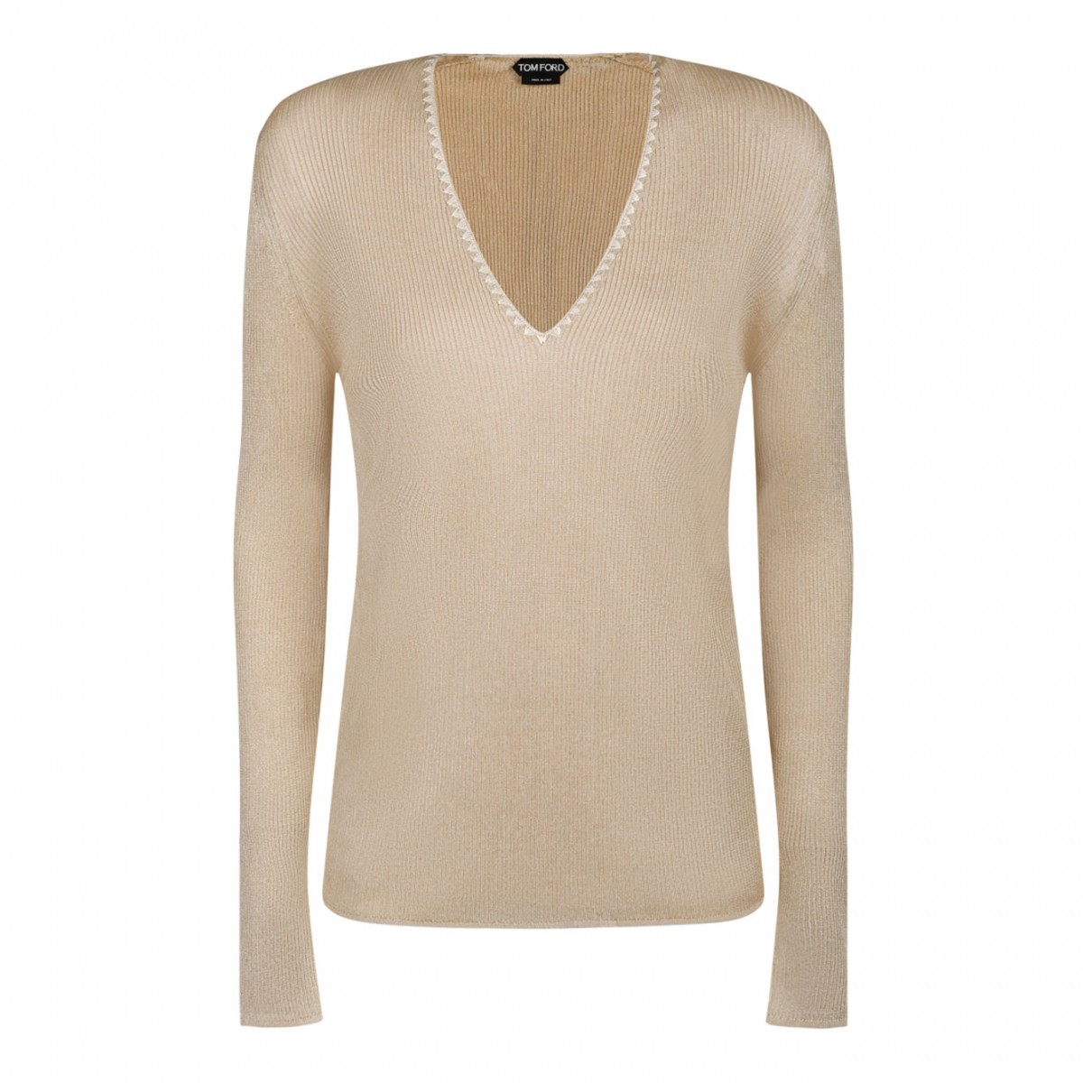 Light Beige V Neck Sweater