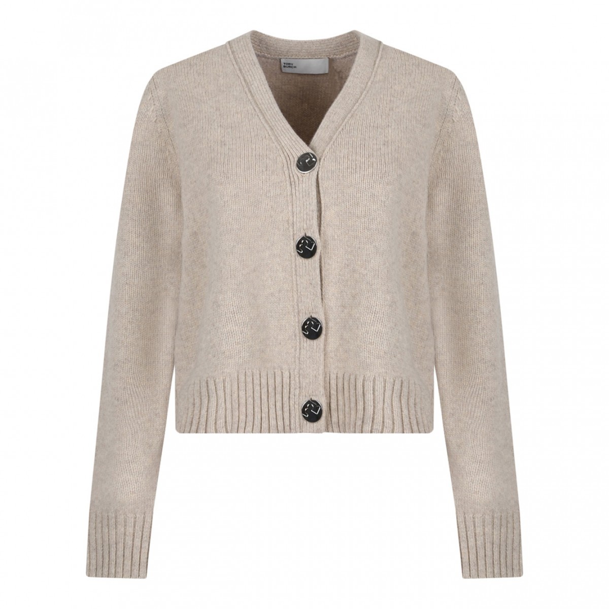 Beige V-Neck Cardigan