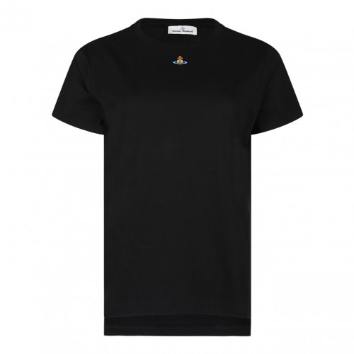 Black Logo Embroidery T-Shirt