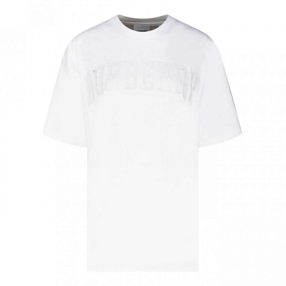 White Cotton Logo Detailing T-Shirt