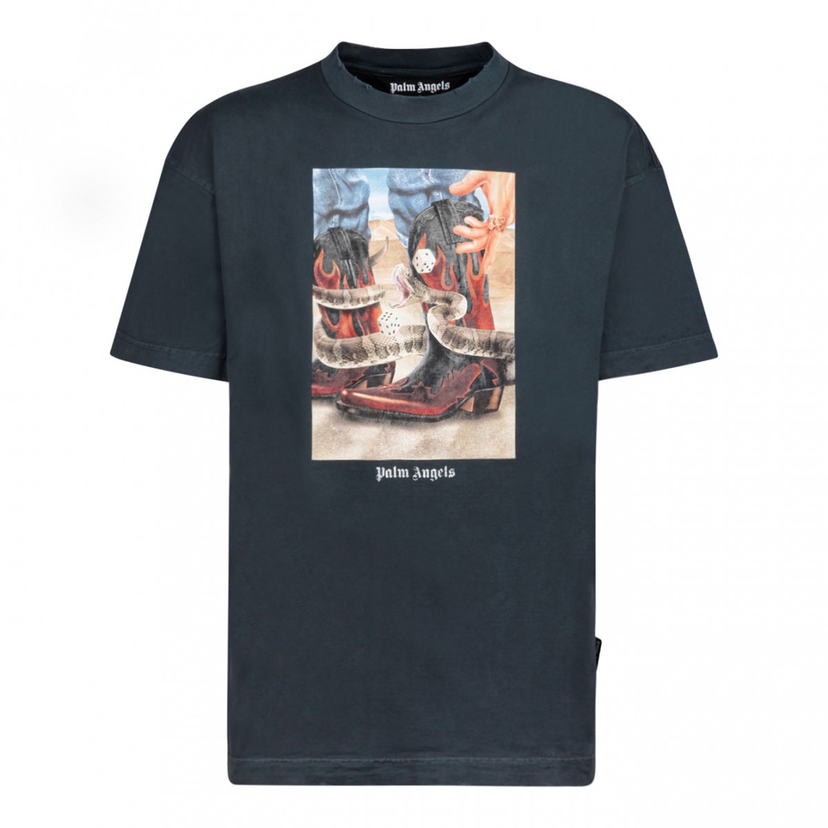 Palm Angels Charcoal Grey Western Printed T-Shirt