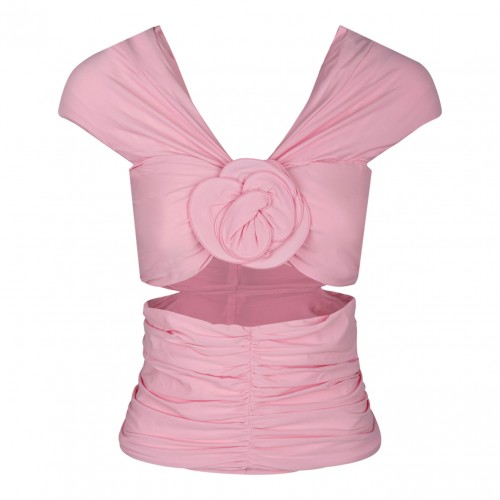 Wrap Cutout Pink Top