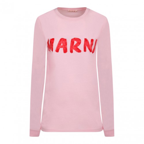 Marni Pink Logo Print T-Shirt