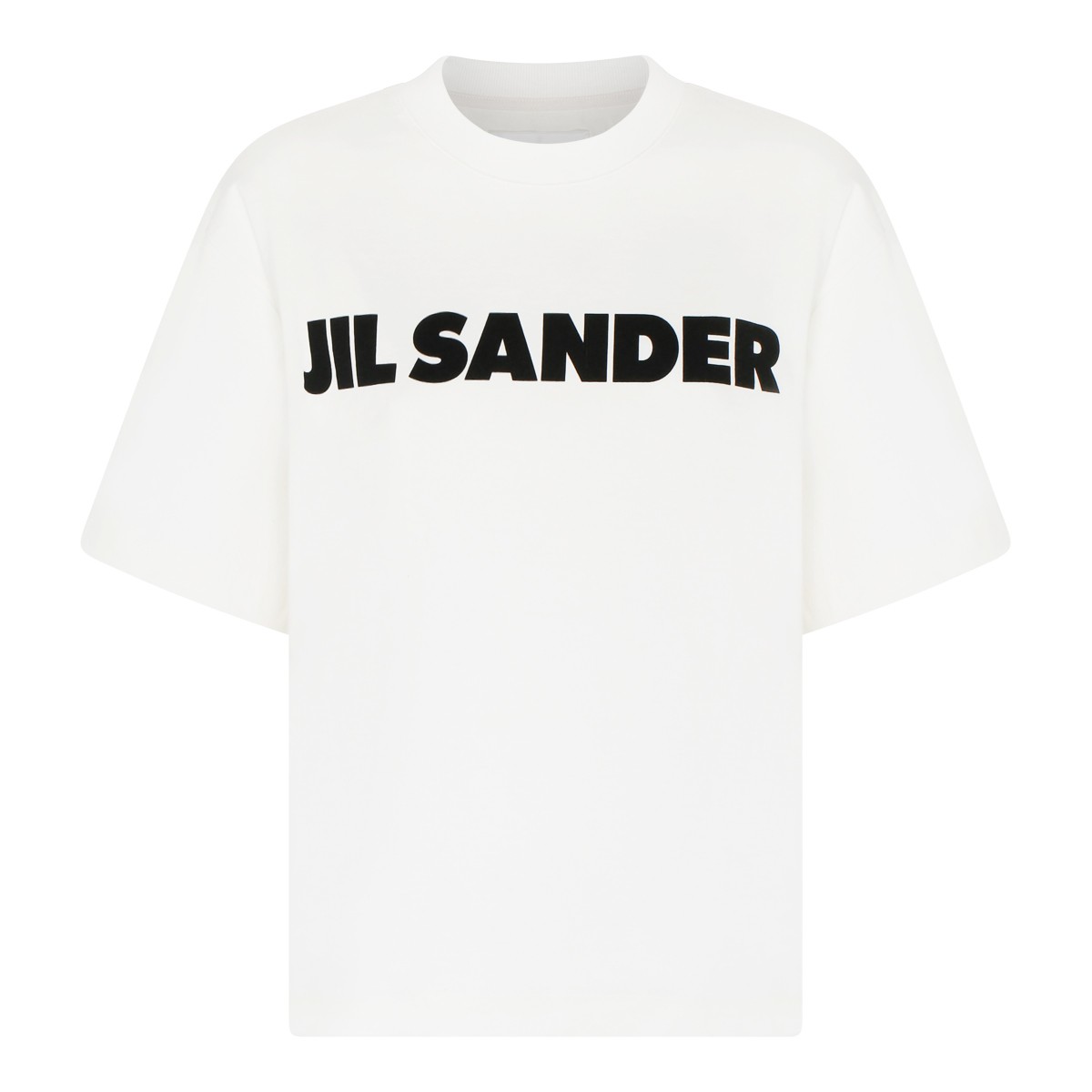 White and Black Logo-Print T-Shirt