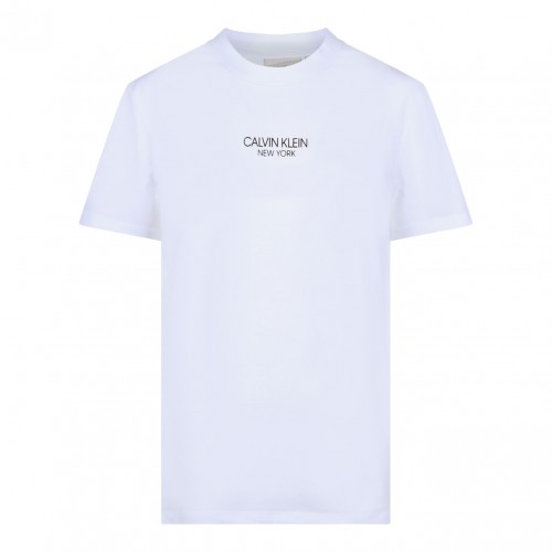 White Logo Print T-Shirt