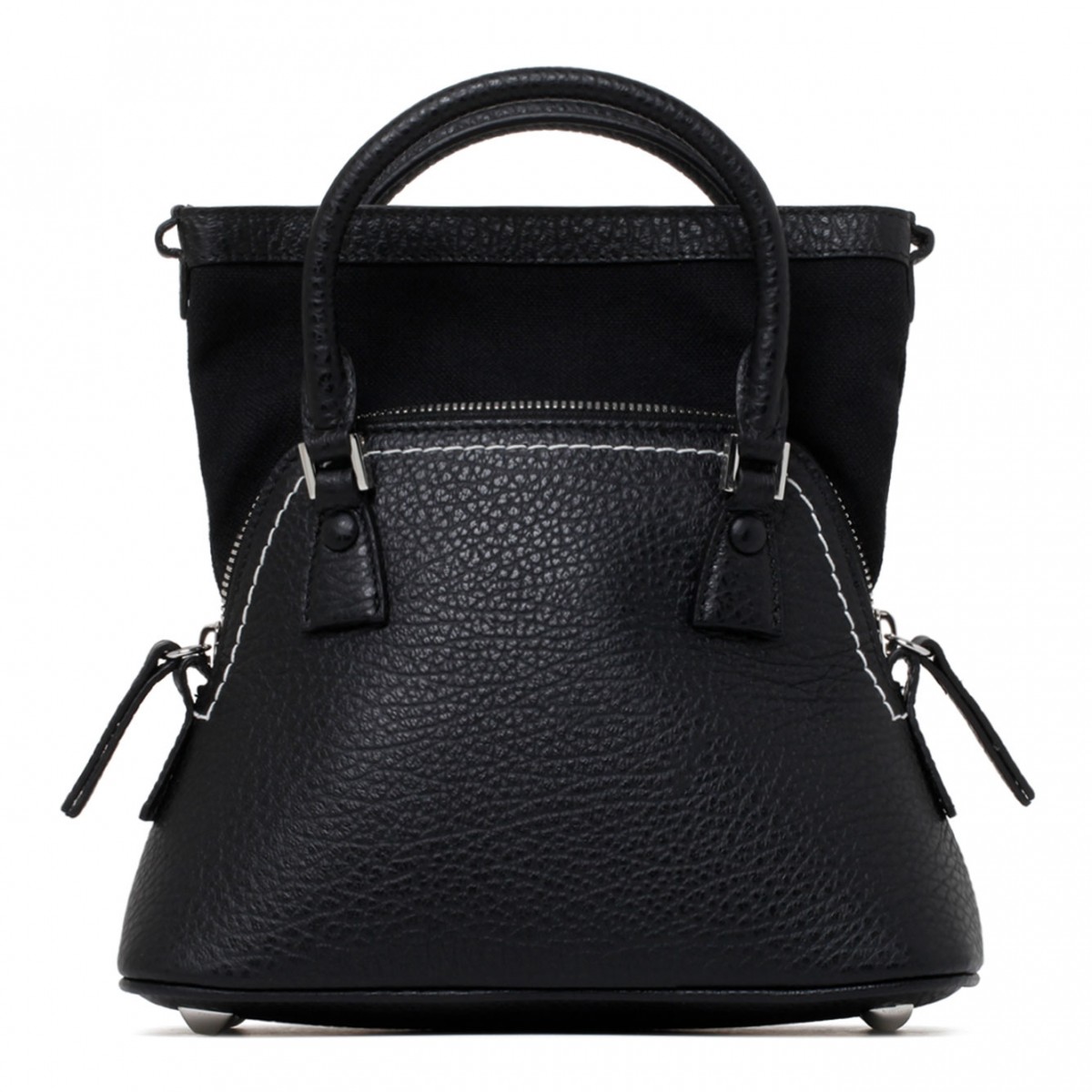 Black Leather 5AC Mini Tote Bag