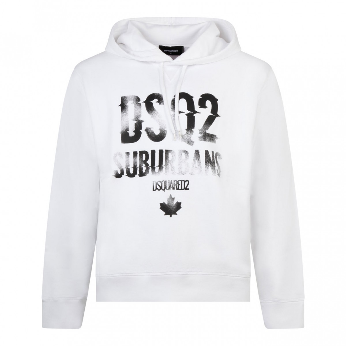 White Logo Print Hoodie