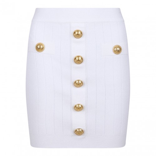 White High Waist Miniskirt