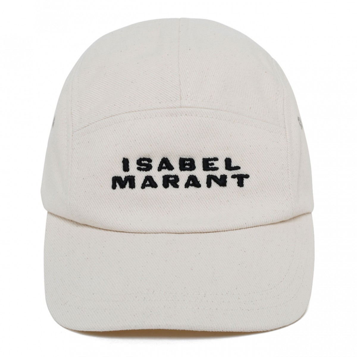 Isabel Marant Ecru and Black Tedji Logo Cap