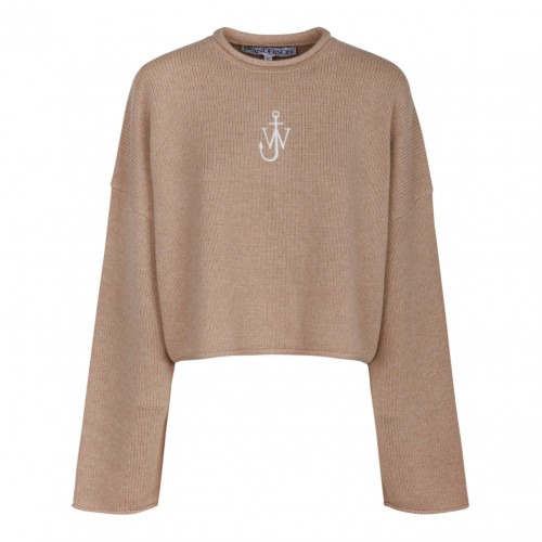 Beige Cropped Jumper