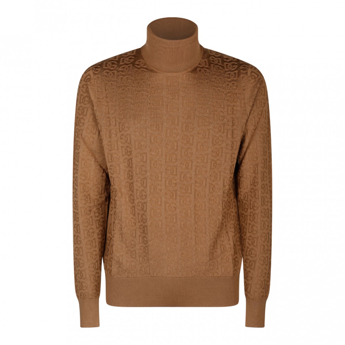 Dolce & Gabbana Camel Brown Silk Knitted Top