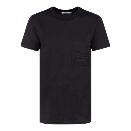 Black Logo Embroidered T-Shirt