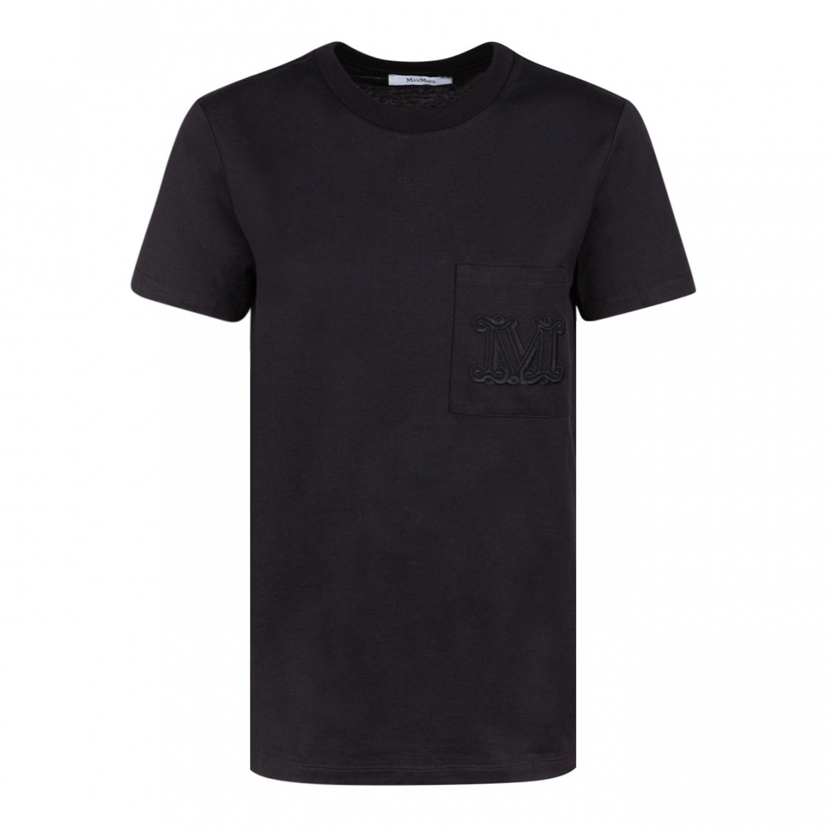 Black Logo Embroidered T-Shirt