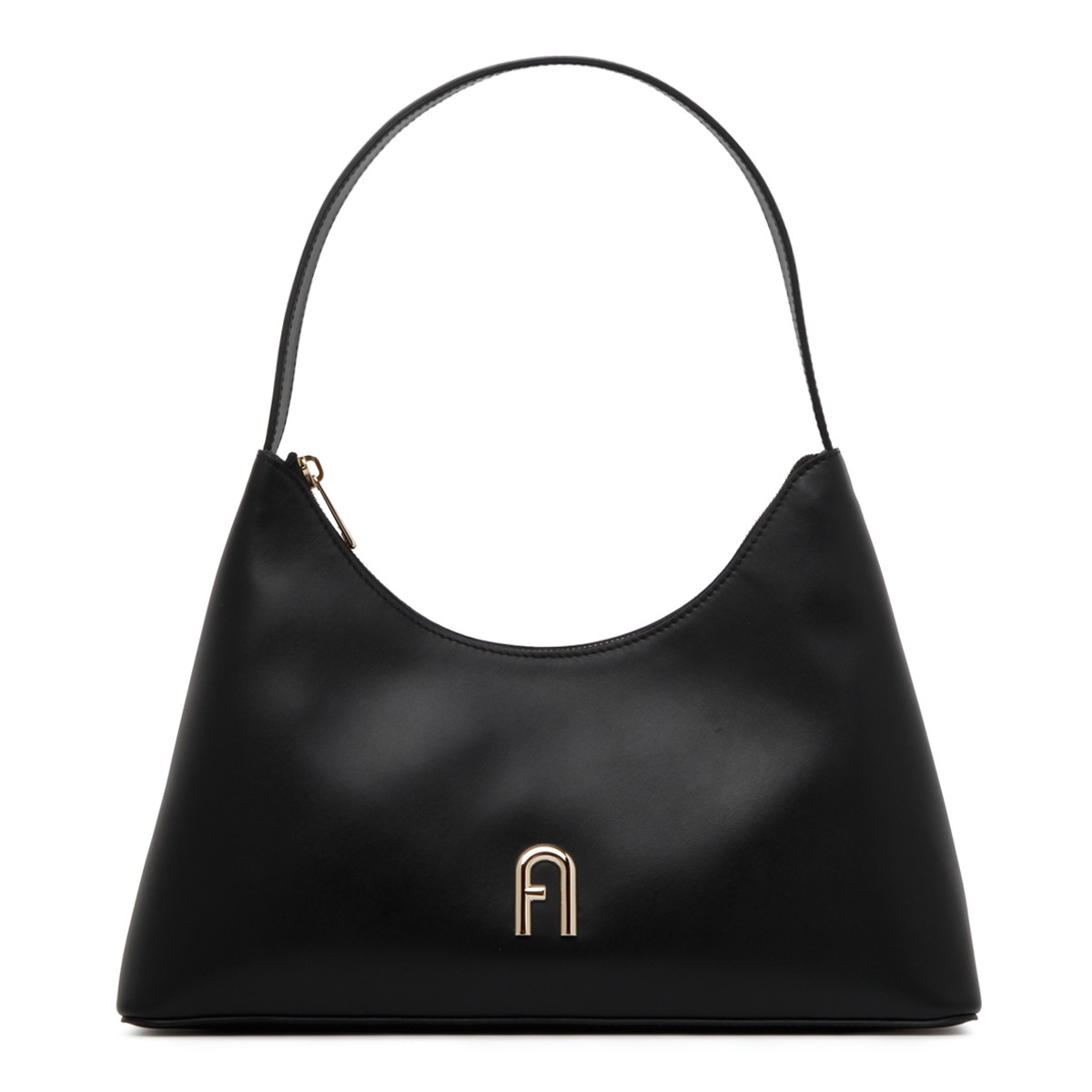 Black Logo Plaque Shoulder Bag