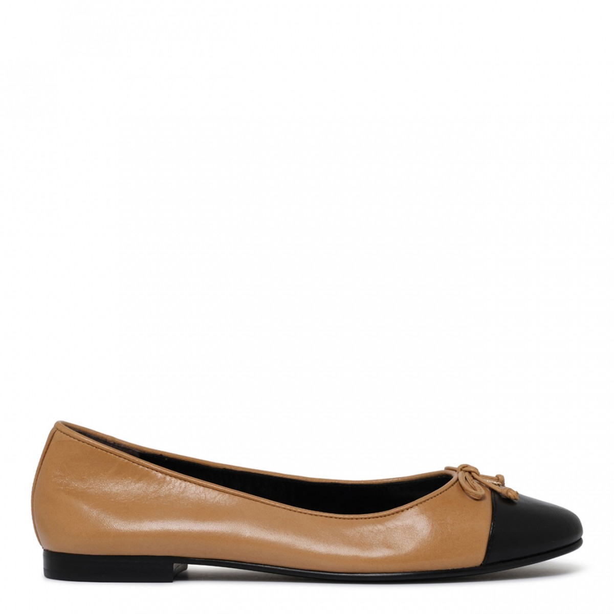 Beige and Black Ballerina Shoes