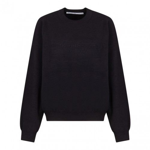 Black Logo Embossed Jumper