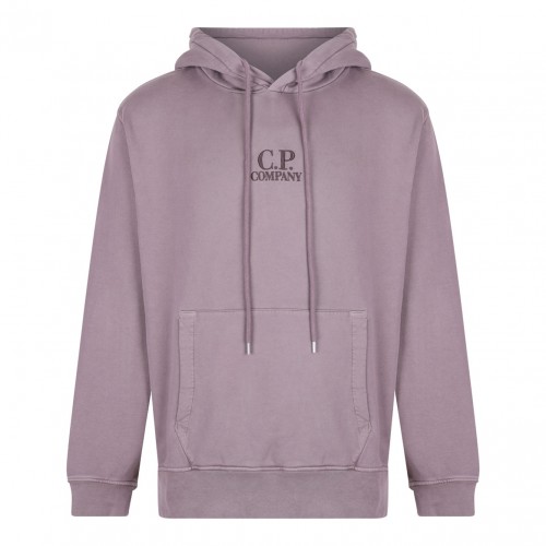 Mauve Logo Embroidered Hoodie