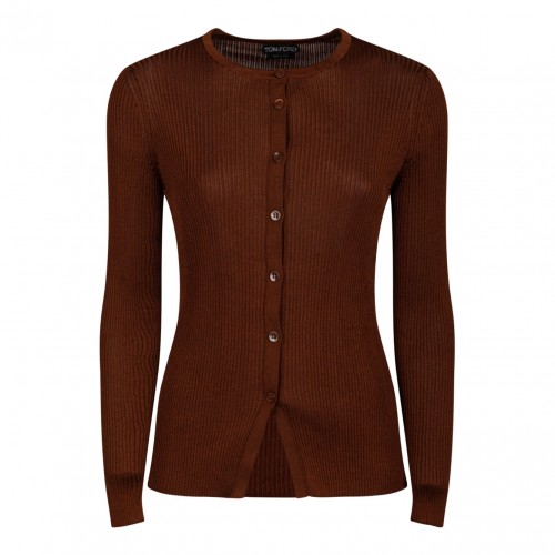 Brown Jersey Cardigan