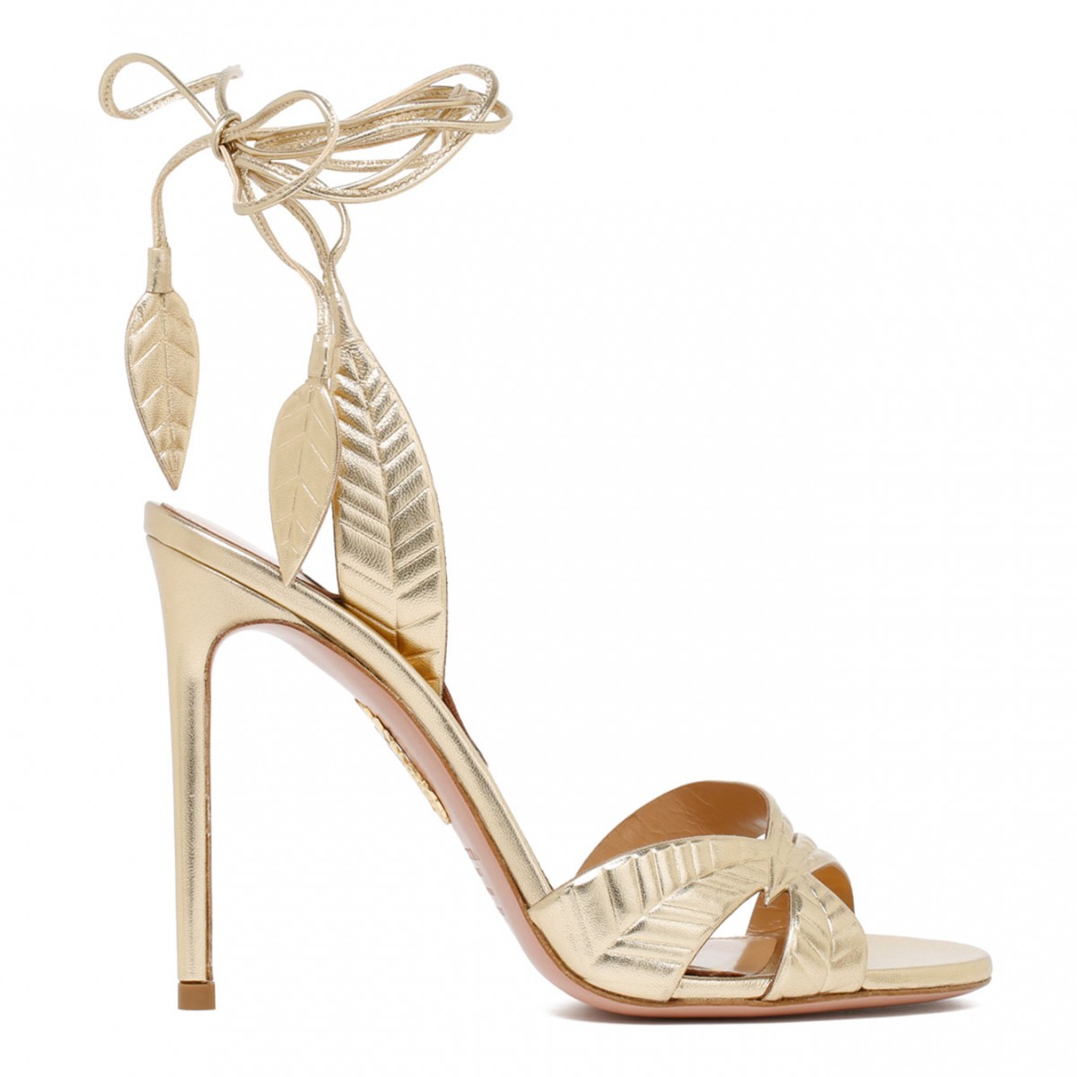 Gold Tone Leaf Sandals