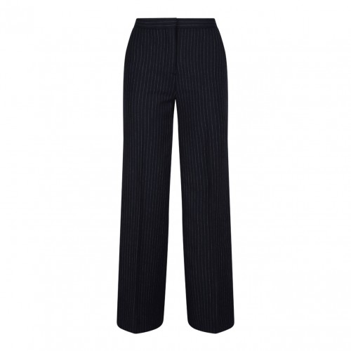 Navy Blue Pinstripe Trousers