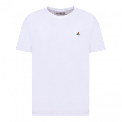 White Logo Embroidered T-Shirt