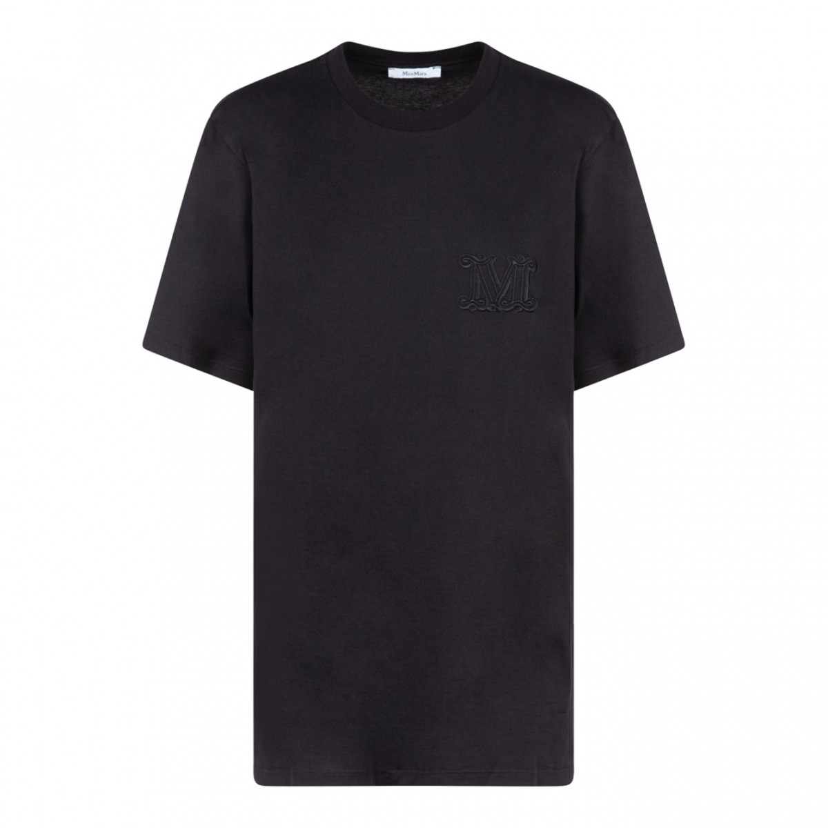 Black Logo Embroidered T-Shirt