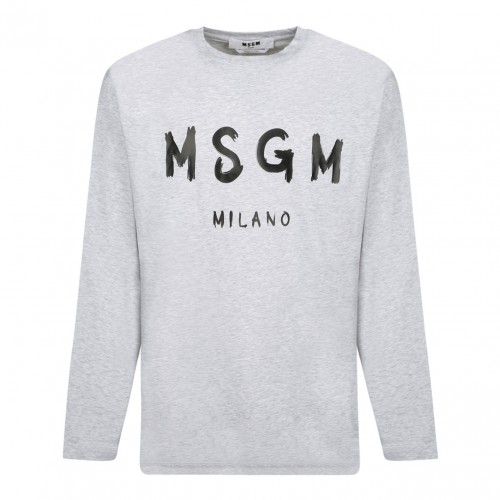 MSGM Light Grey Logo Print...