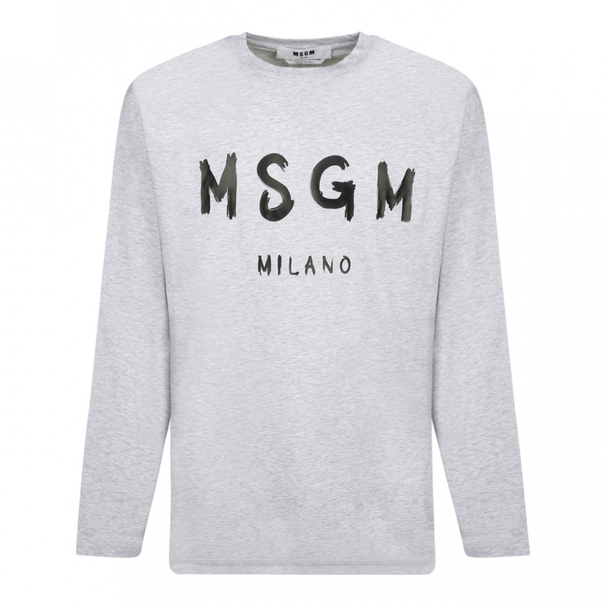 MSGM Light Grey Logo Print T-Shirt