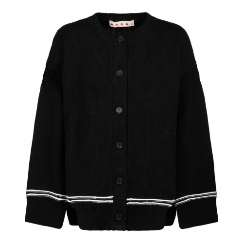 Black Wool Cardigan