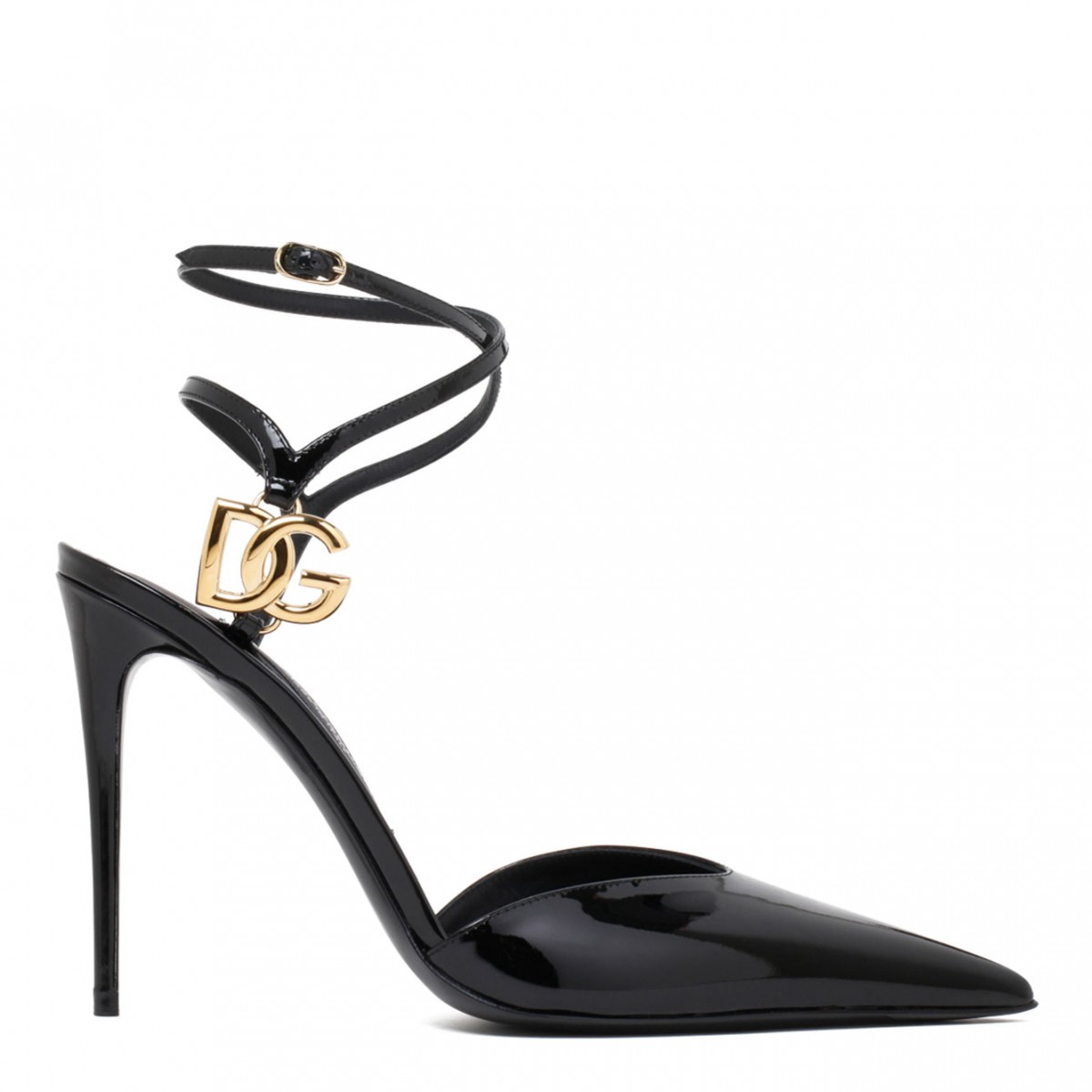 Dolce & Gabbana Black DG Logo Slingbacks