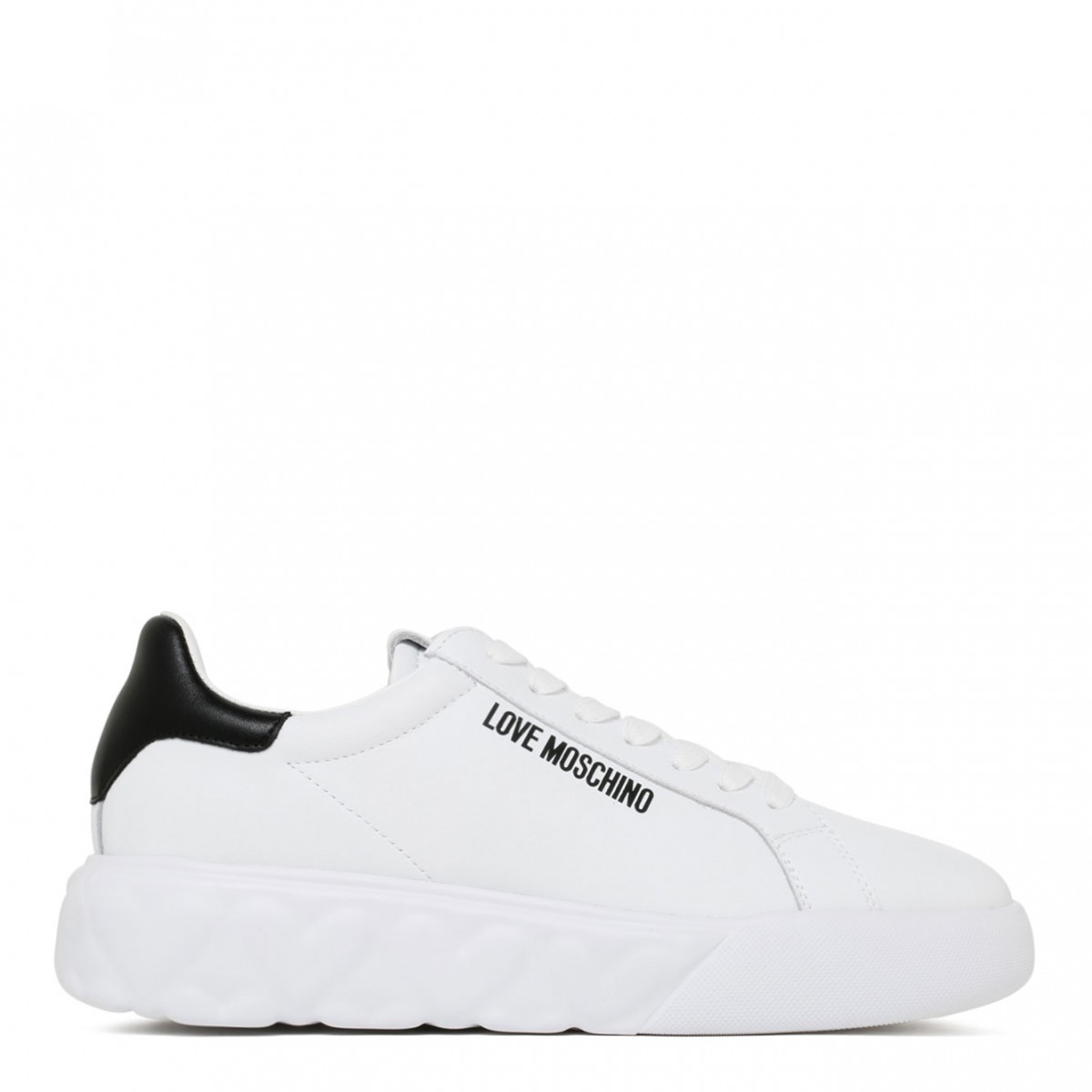 Love Moschino White and Black Platform Sneakers