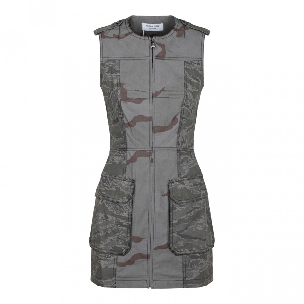 Marine Serre Grey Camo Mini Dress