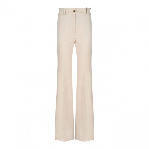 Sand Beige Flared Trousers