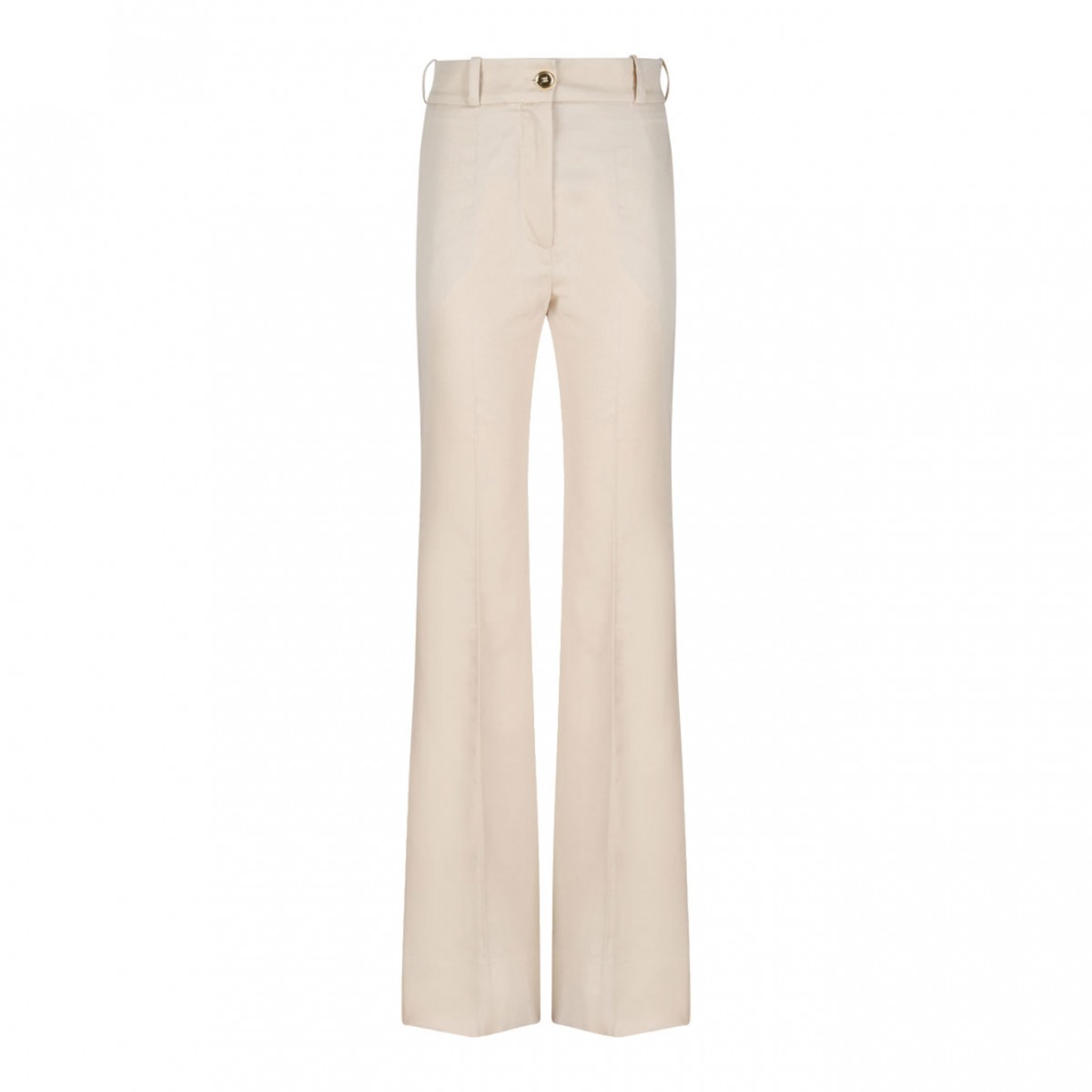 Sand Beige Flared Trousers