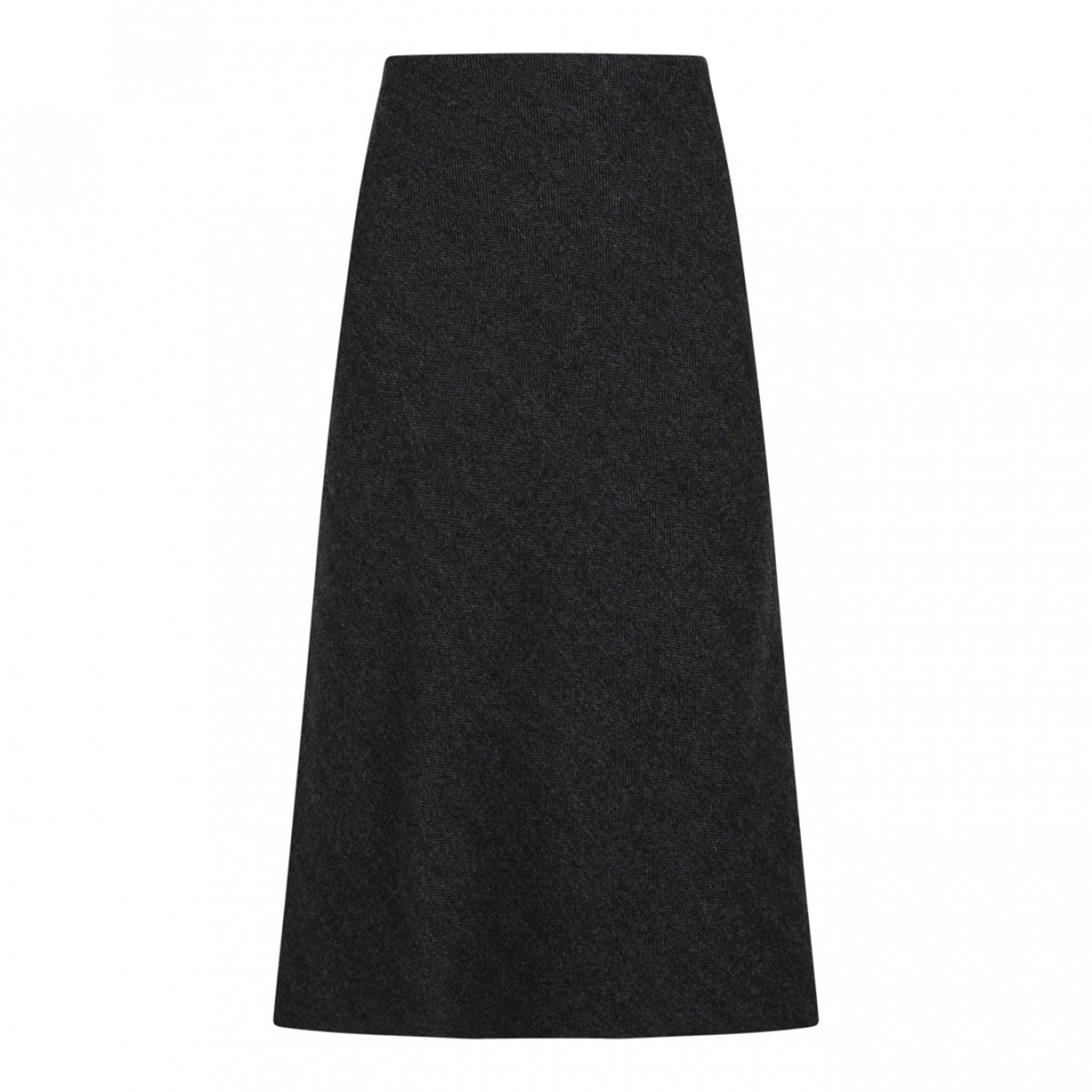 Dark Grey Herringbone Trapeze Skirt