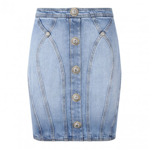 Light Blue Denim Mini Skirt