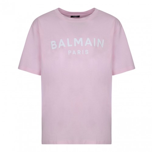 Light Pink Logo Print T-Shirt