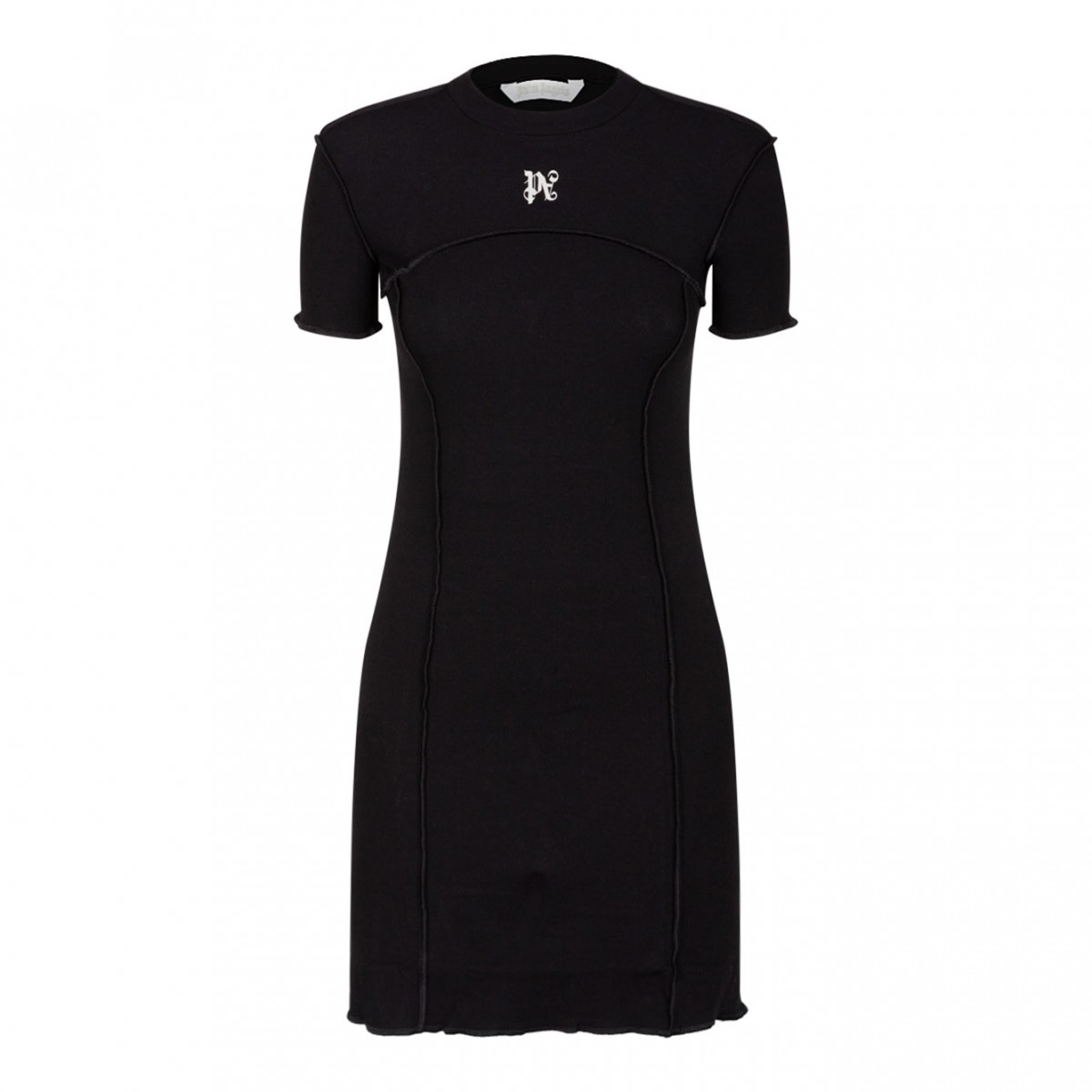 Black Logo Print Minidress