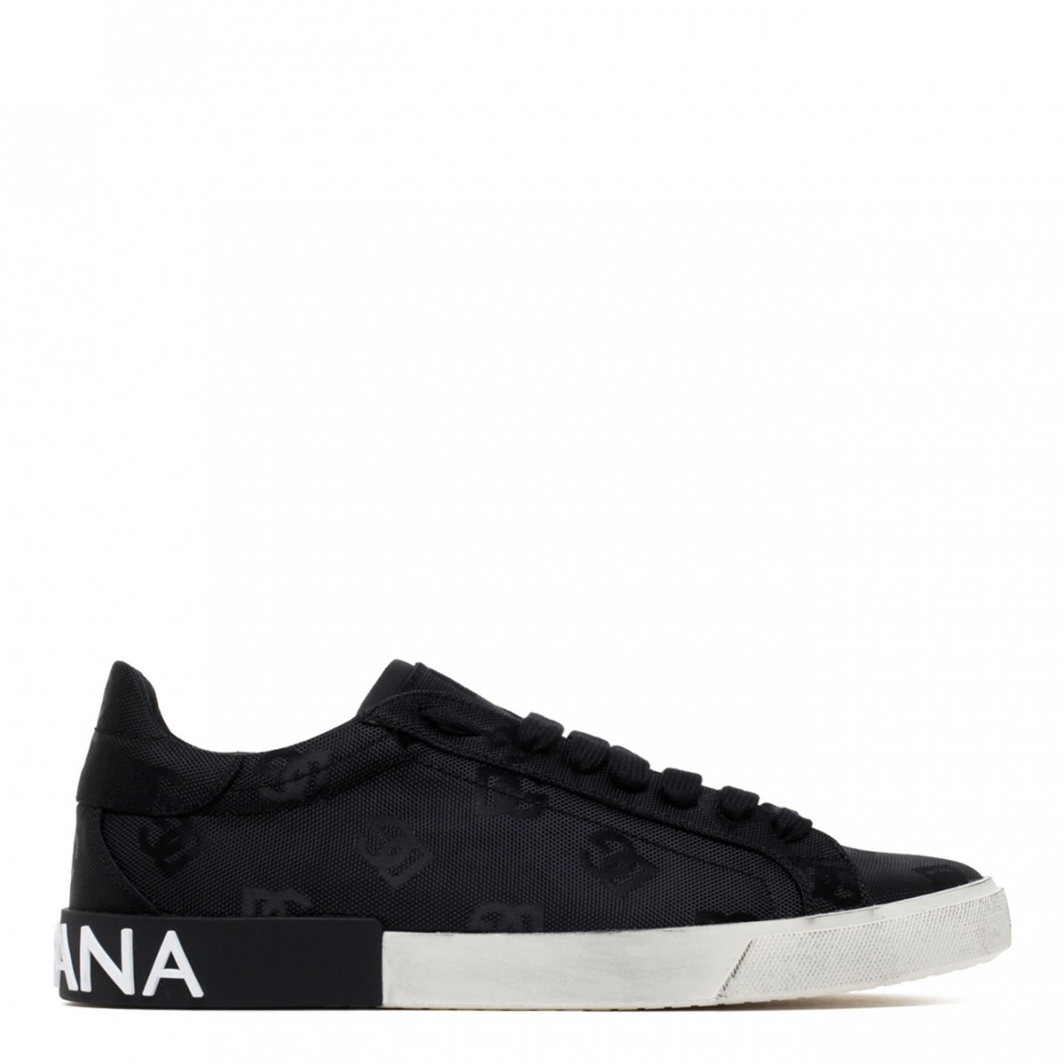 Dolce & Gabbana Black Cordura Portofino Vintage Sneakers