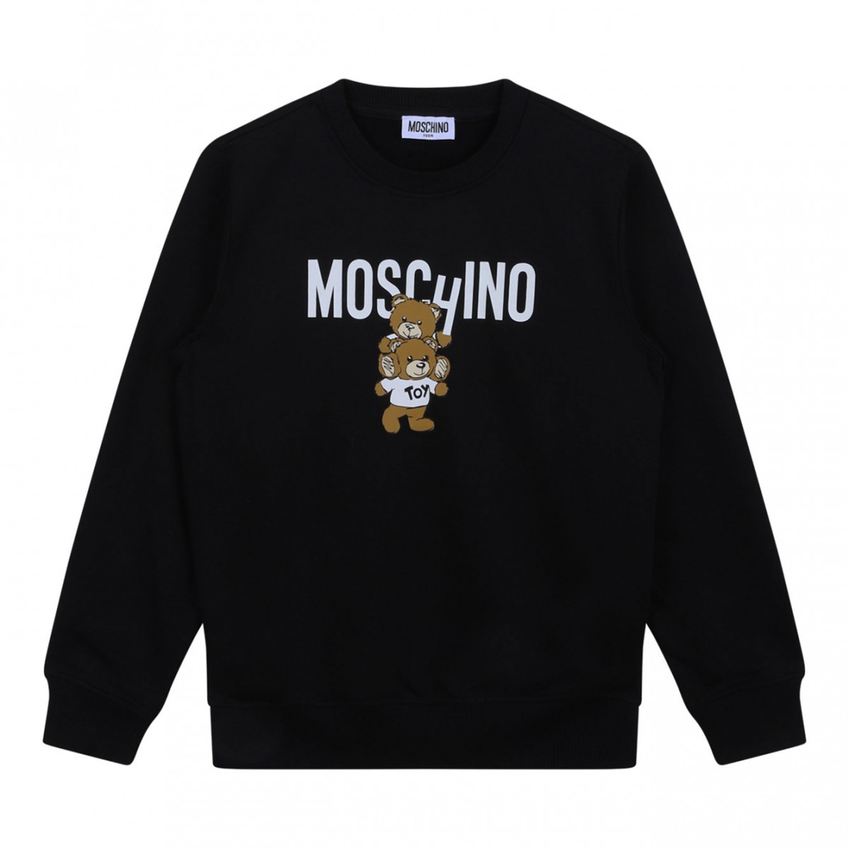 Black Teddy Bear Print Sweatshirt