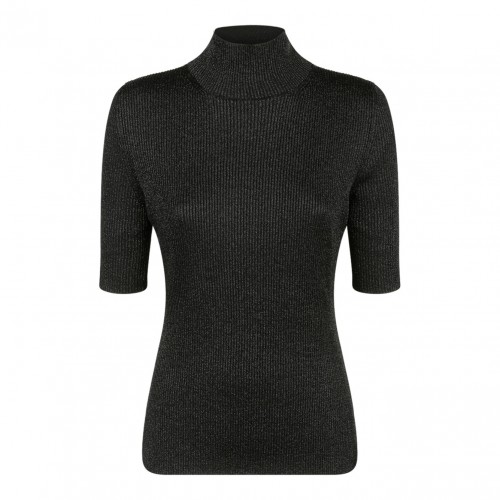 Black Glitter Detail Top