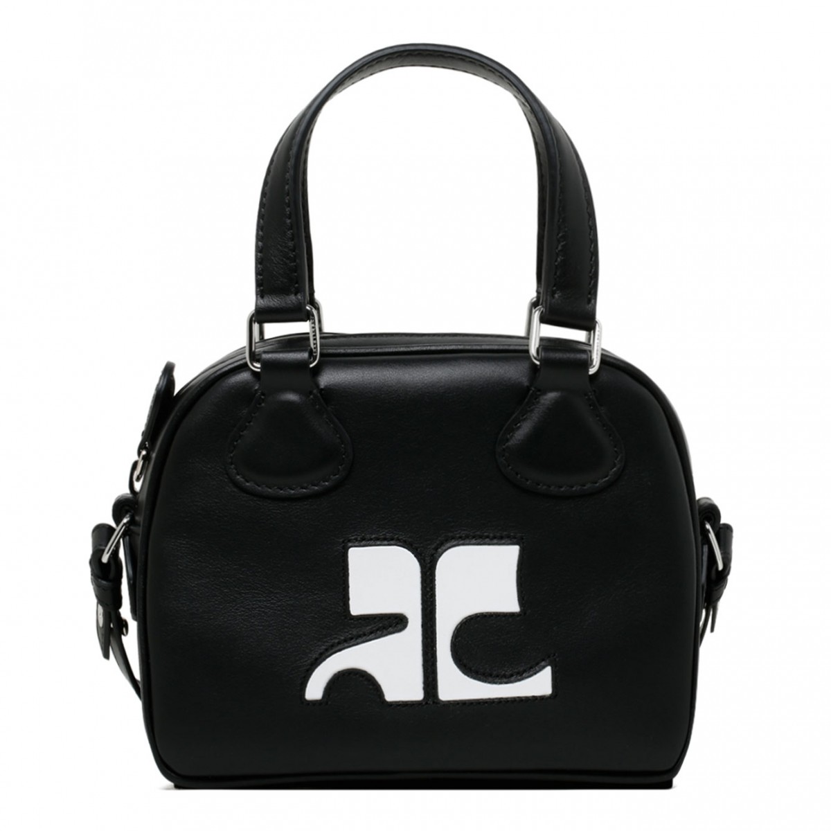 Courreges Black Mini Bowling Bag