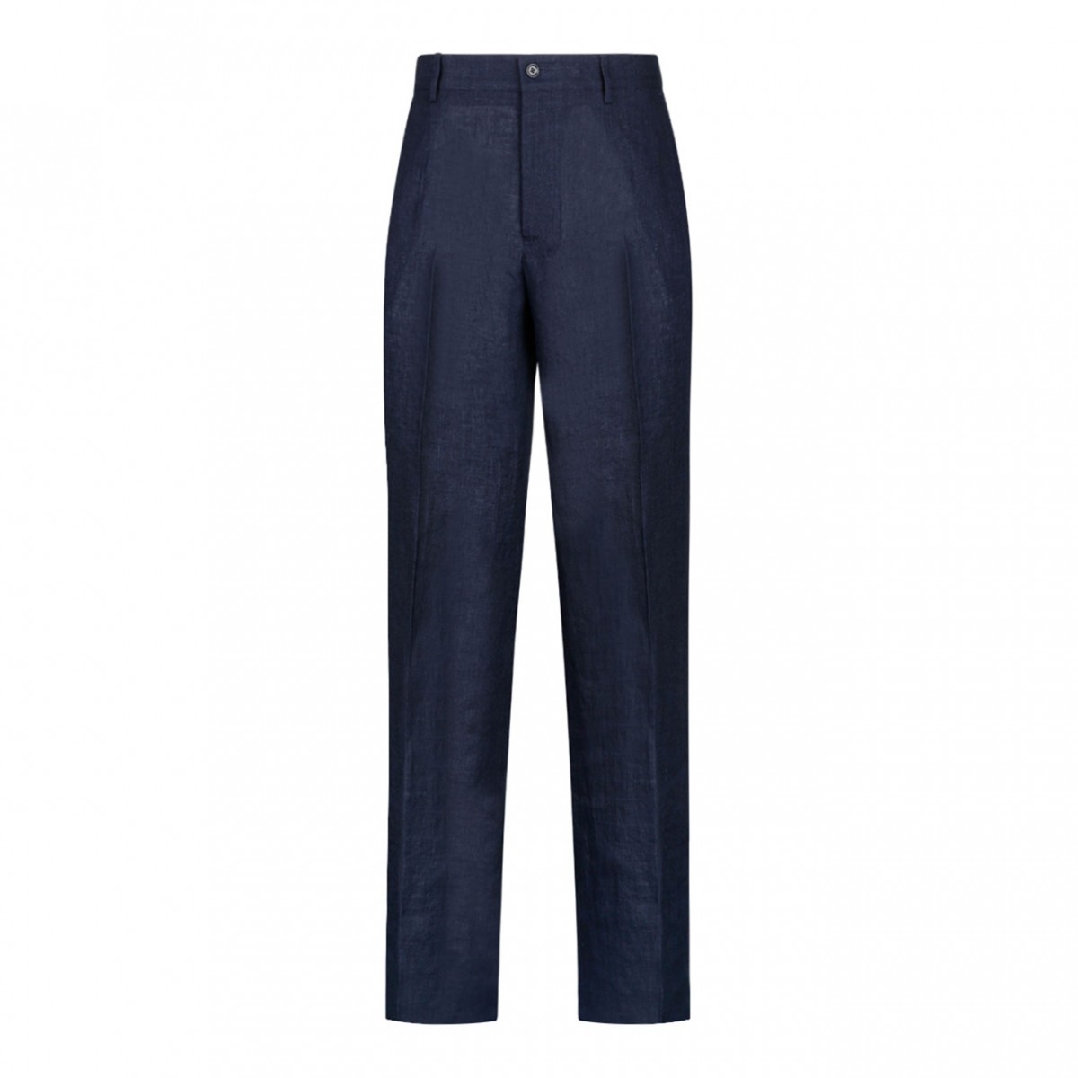 Dolce & Gabbana Wide-leg Blue Linen Pants