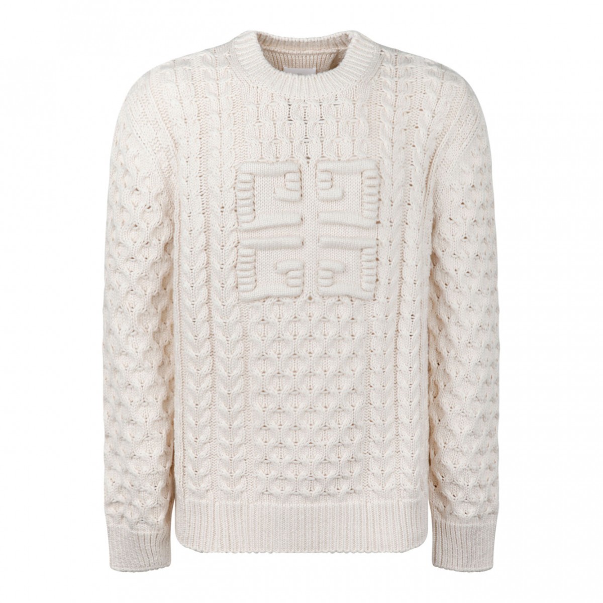 Givenchy Cream 4G Woven Knit Sweater