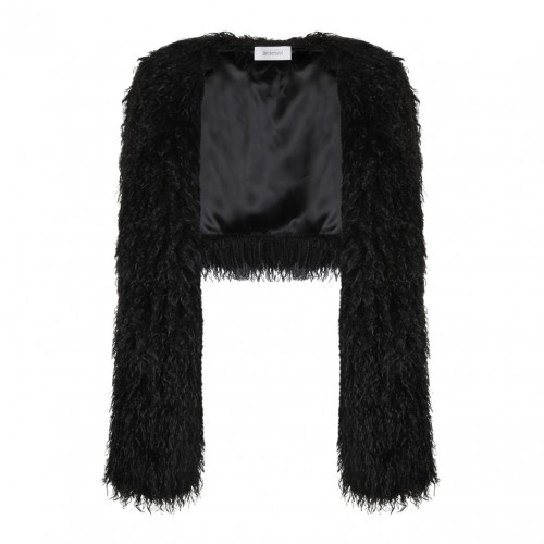 Black Faux Fur Shrug