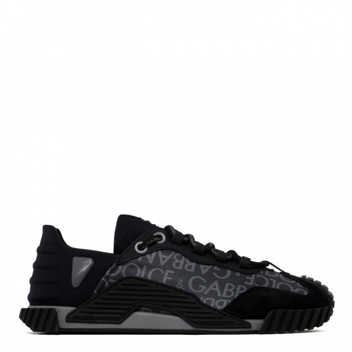 Dolce & Gabbana Black and Grey Calf Leather NS1 Sneakers