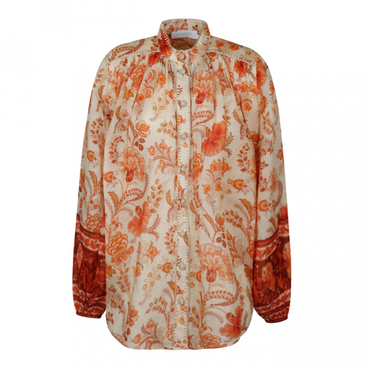 Cream and Orange Junie Billow Blouse