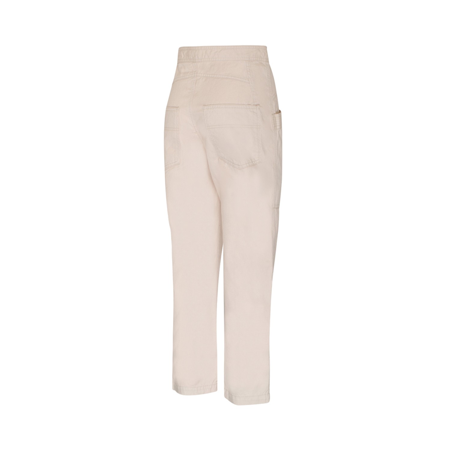 Beige Cotton Embroidered Stretchable Pants, Luvit-103-Beige