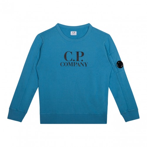 Blue Logo Print Sweatshirt