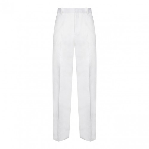 White Straight Trousers